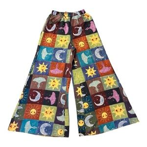 ROMWE Celestial Patchwork Wide Leg Pants | Size XS | NWT
